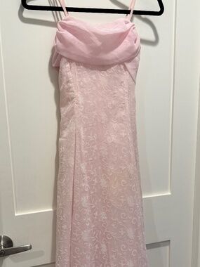 Girls Size 14 Formal Pink Long Dress